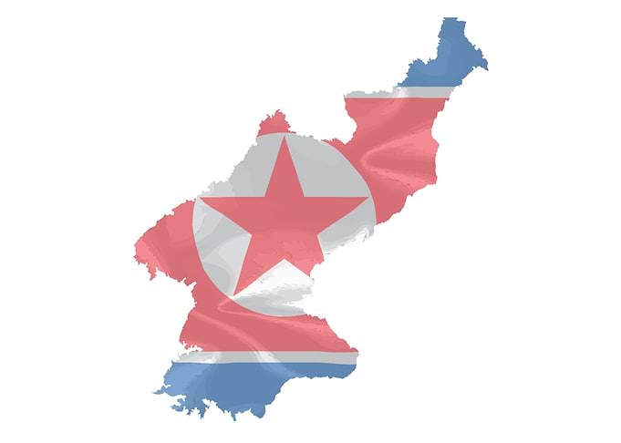 North Korean Flag Map