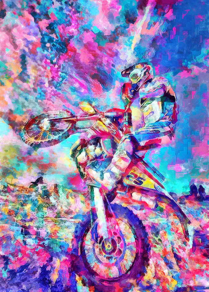 Motocross Action Poster