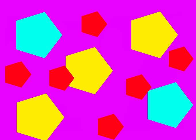 Six Orange Polygons