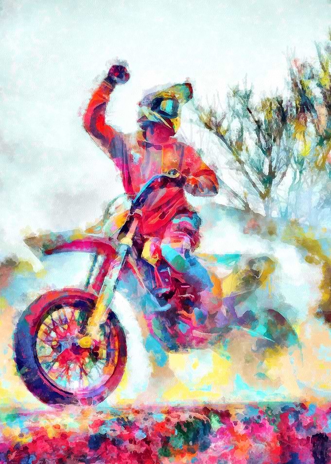 Motocross Action Poster
