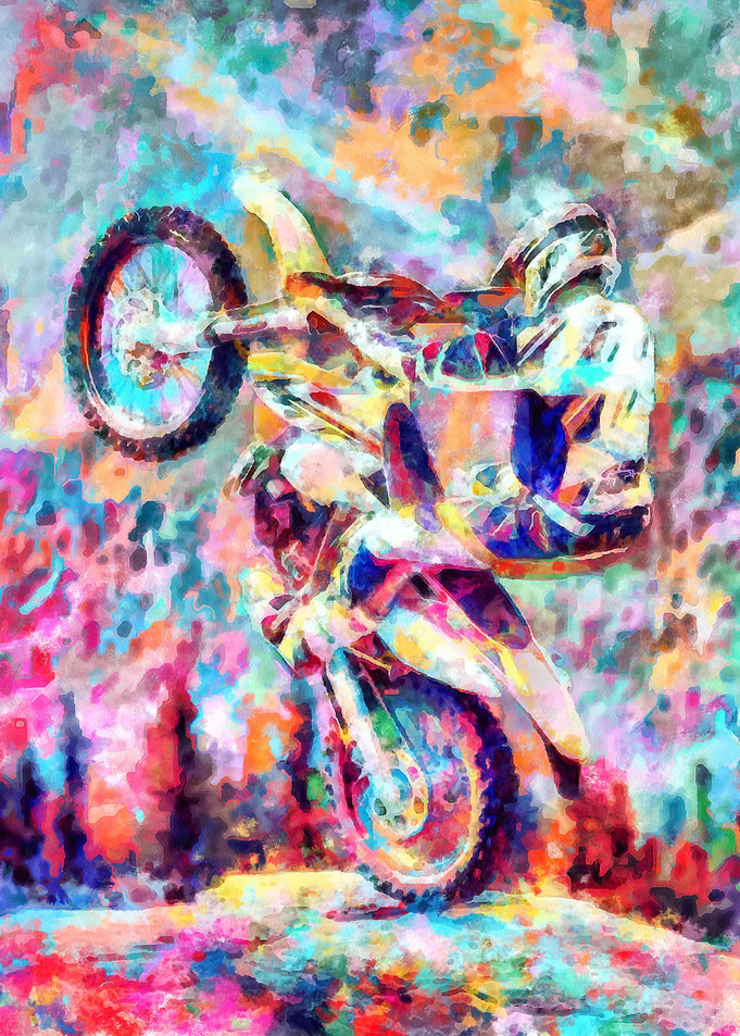 Motocross Action Poster