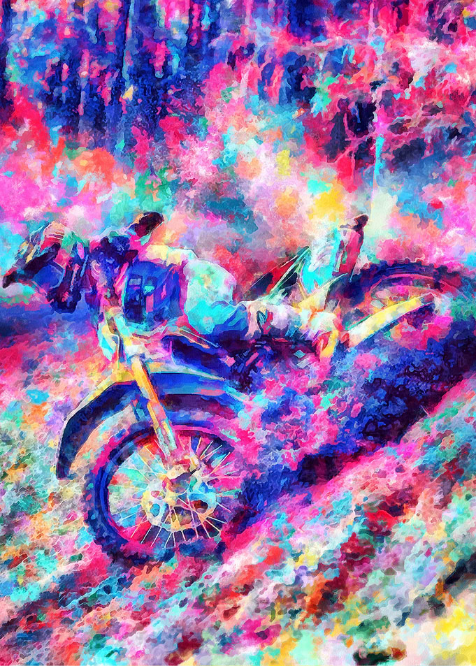 Motocross Action Poster