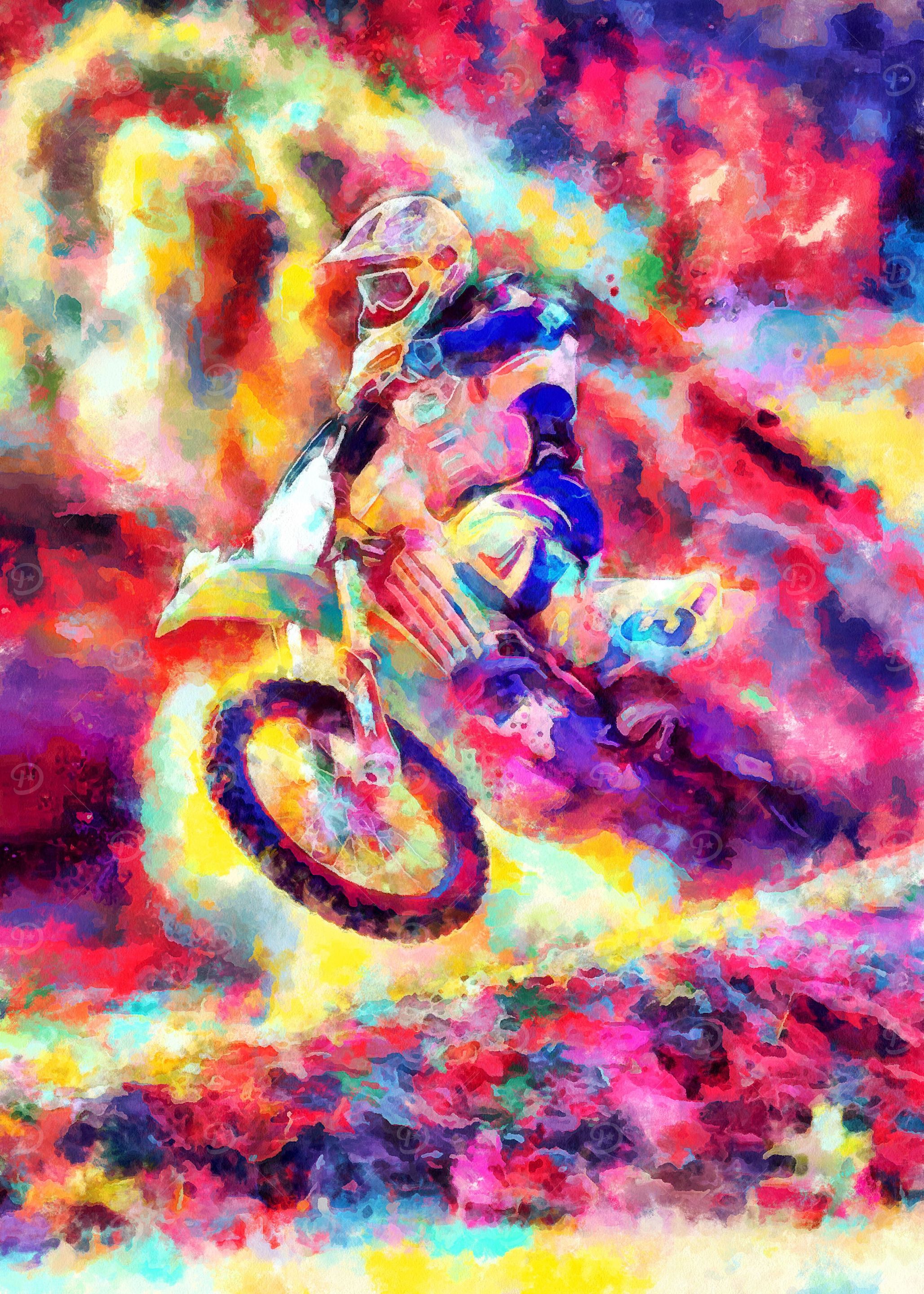 Motocross Action Poster
