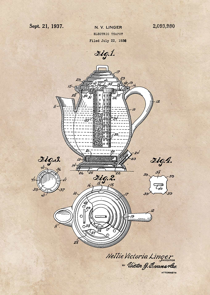 patent Linger Electric tea