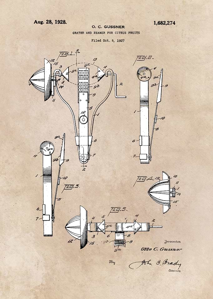 patent Gussner Grater and