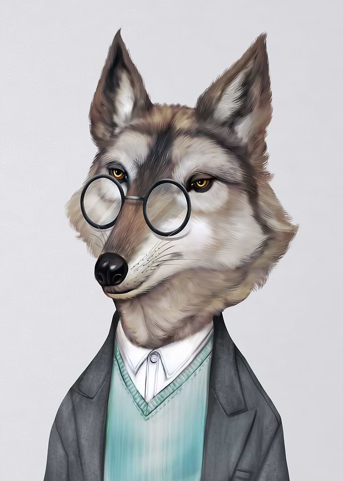 wolf fox portrait granny