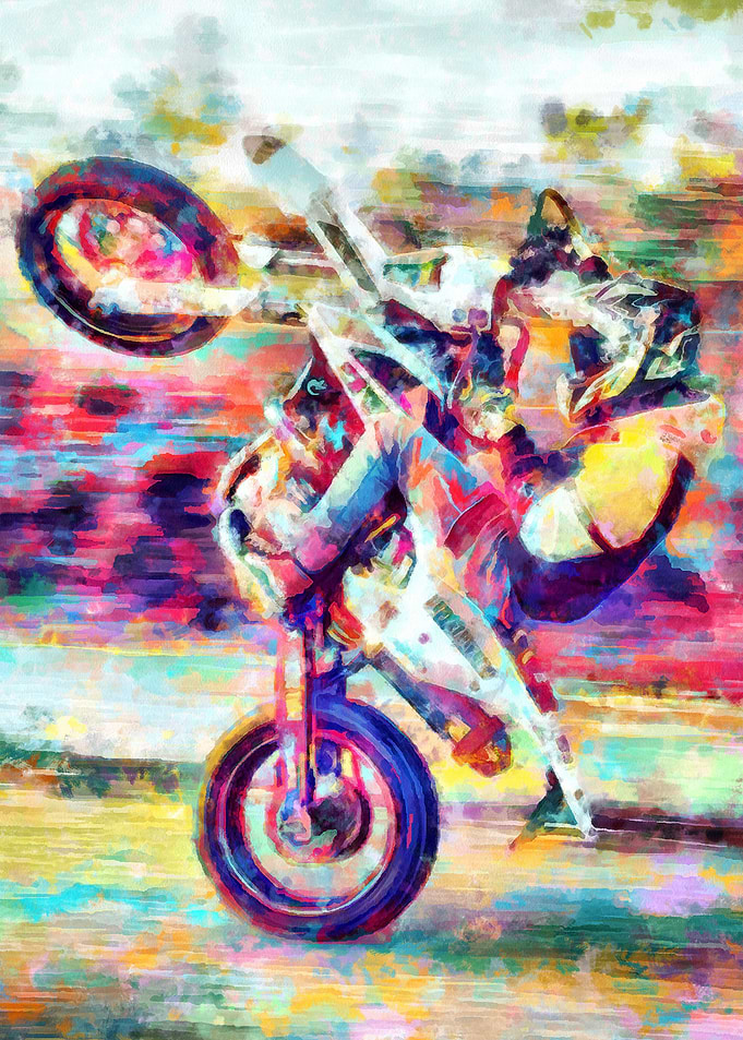 Motocross Action Poster
