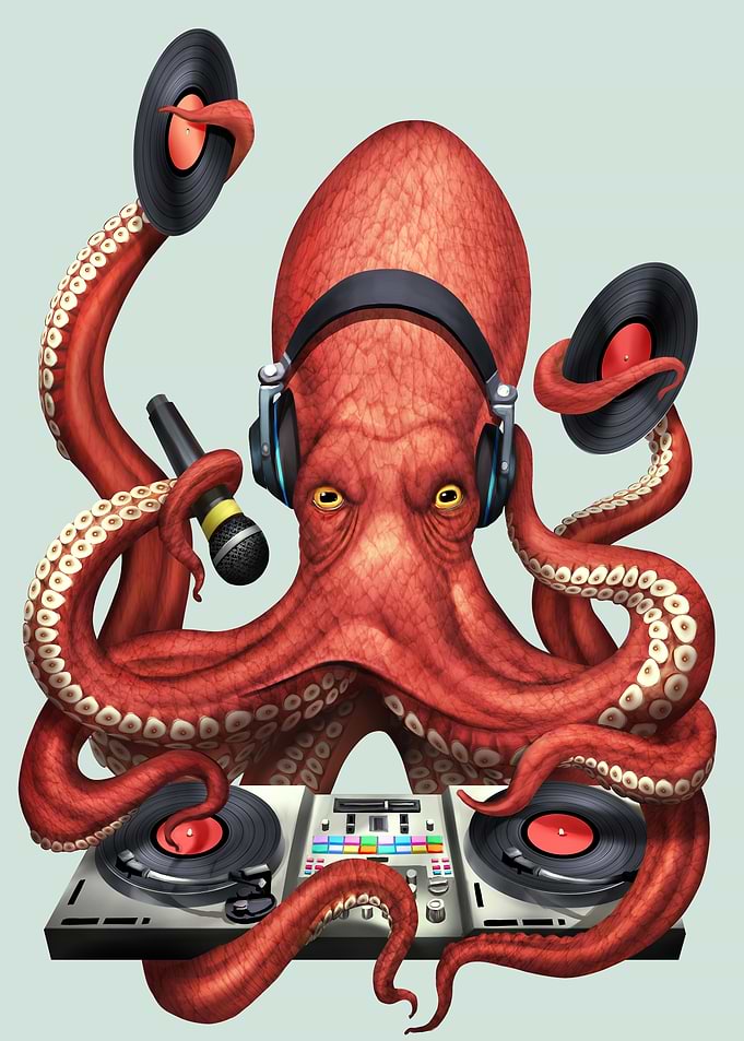 music DJ kraken octopus