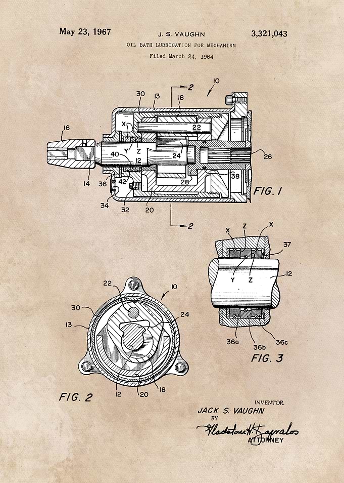 patent Vaughn Oil bath lub