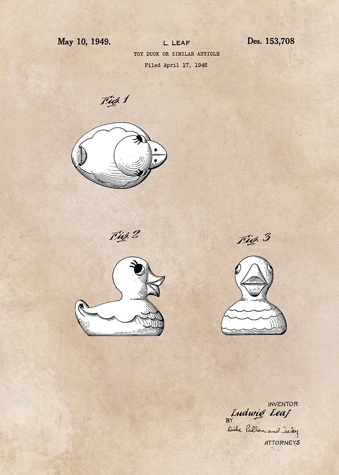 patent Leaf Toy duck simil