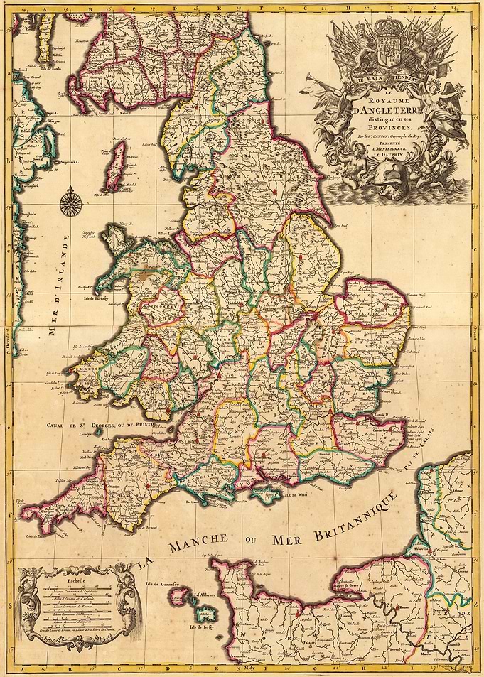 England Old Map 1708