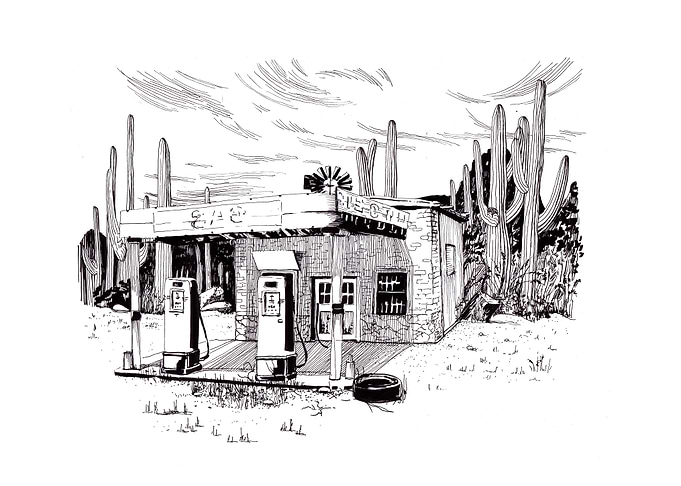 Abandoned gas station