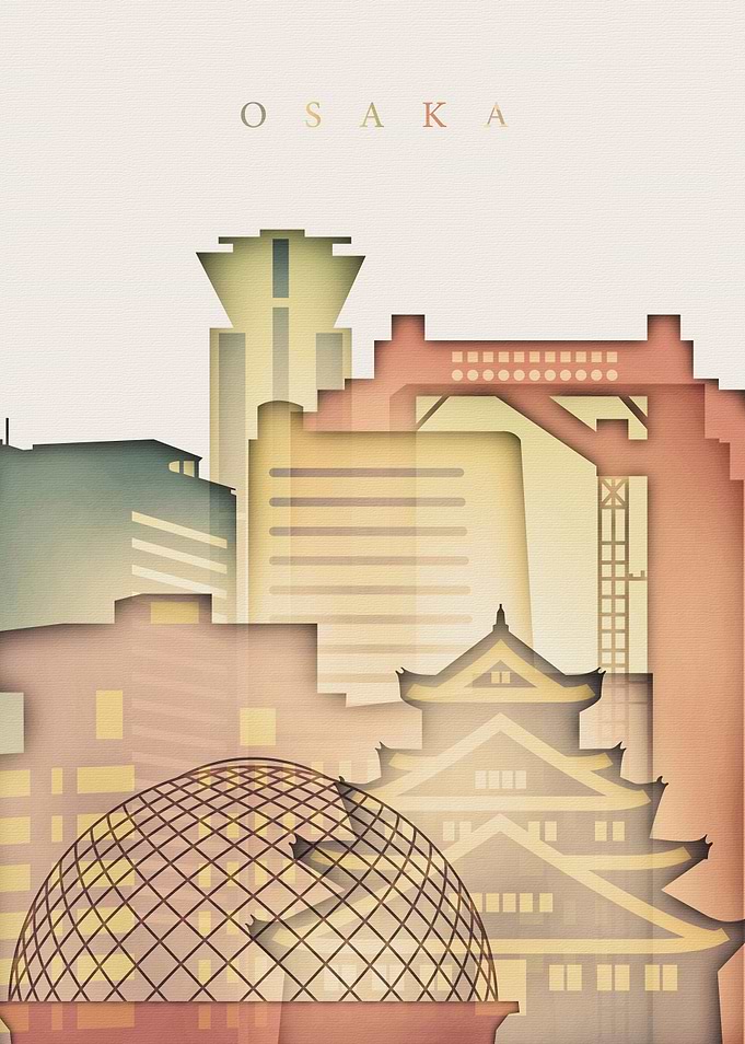 Osaka Japan Skyline