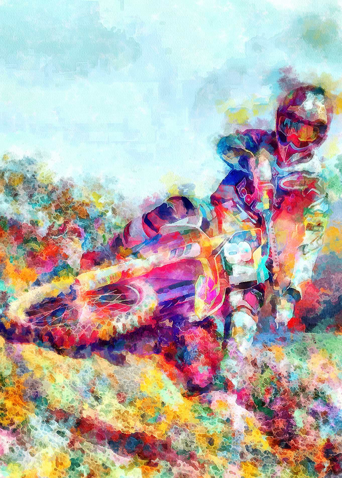 Motocross Action Poster
