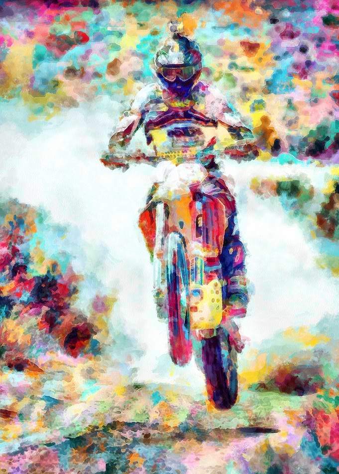 Motocross Action Poster