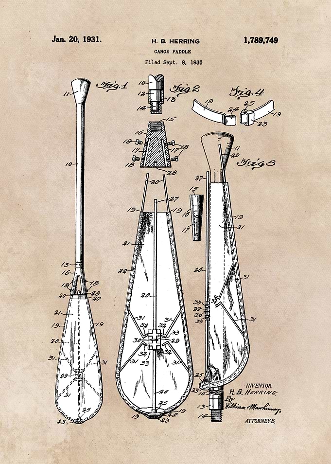 patent Herring Canoe Paddl