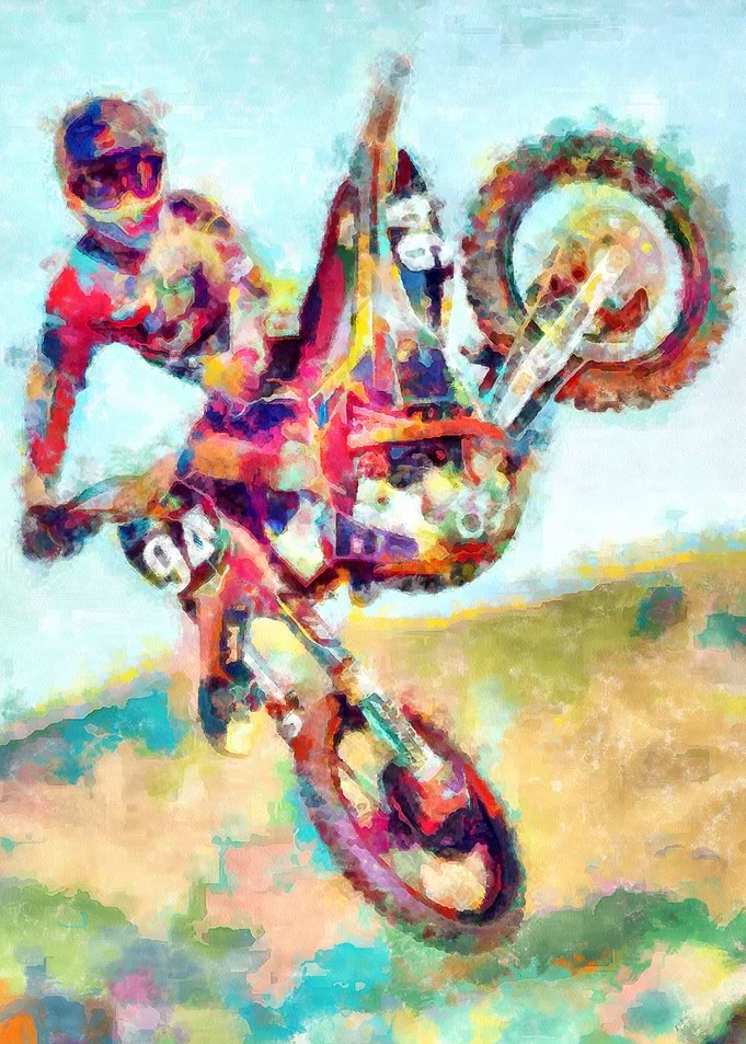 Motocross Action Poster