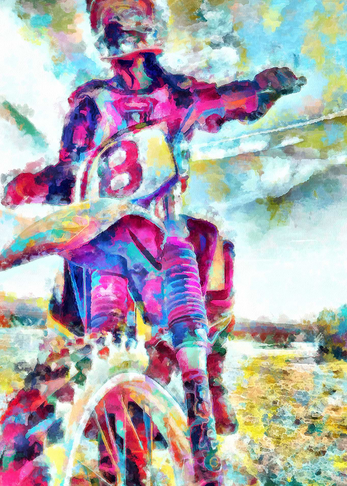 Motocross Action Poster