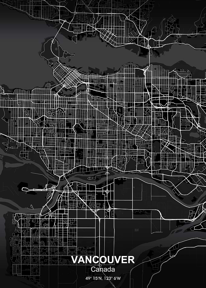vancouver city map black