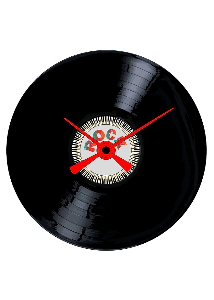 Rock Record Clock Face