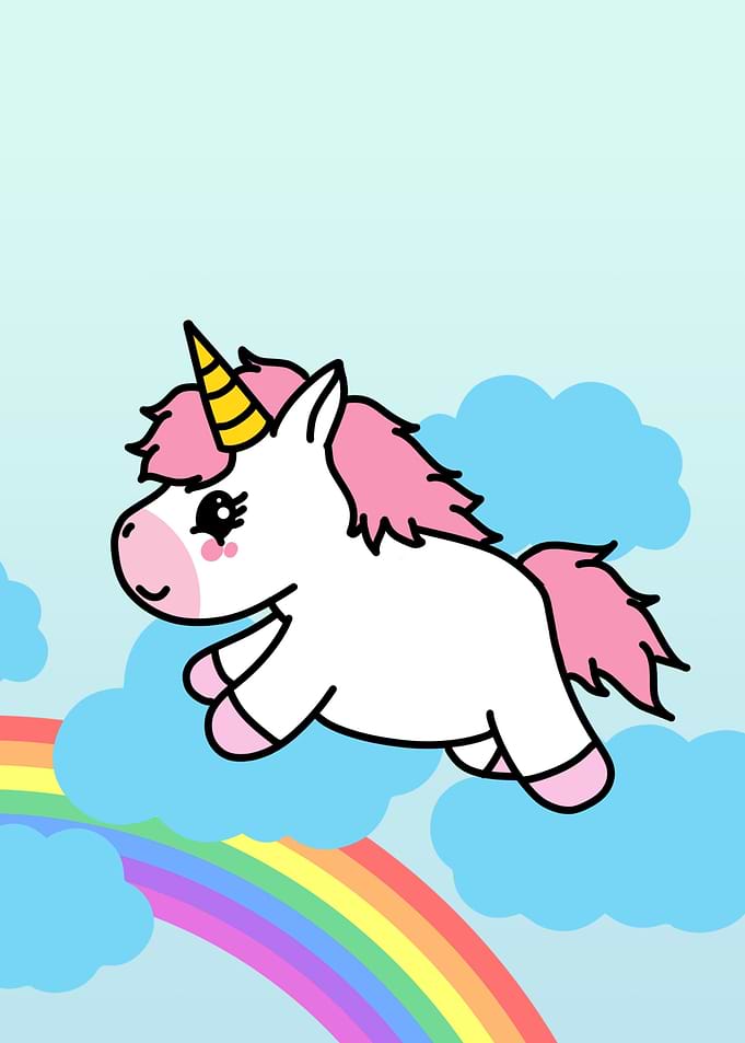 Cute unicorn poster