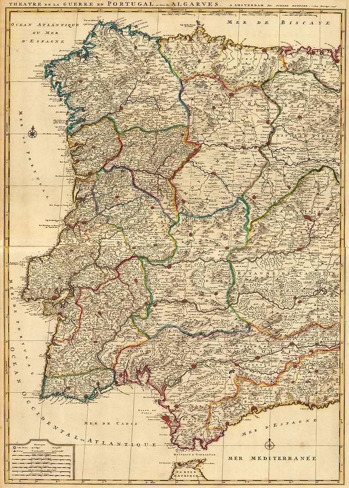 Portugal Old Map 1708