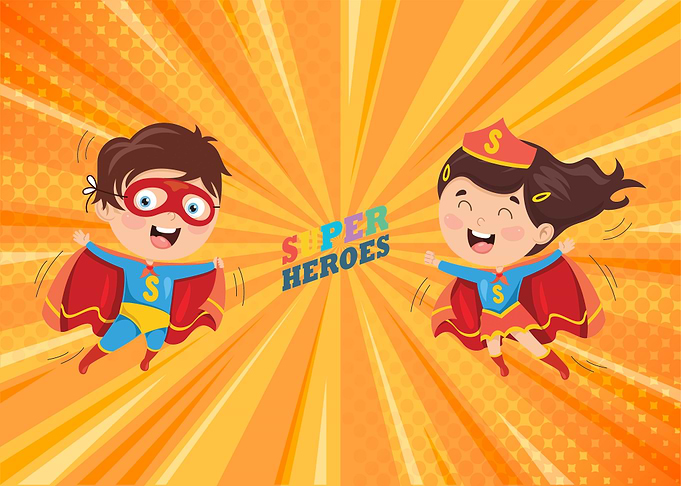 Superheroes Kids Girl Boy