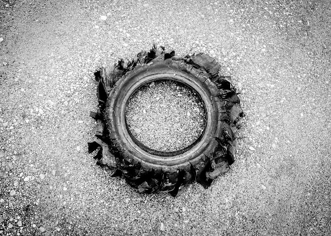Flat Tire BW
