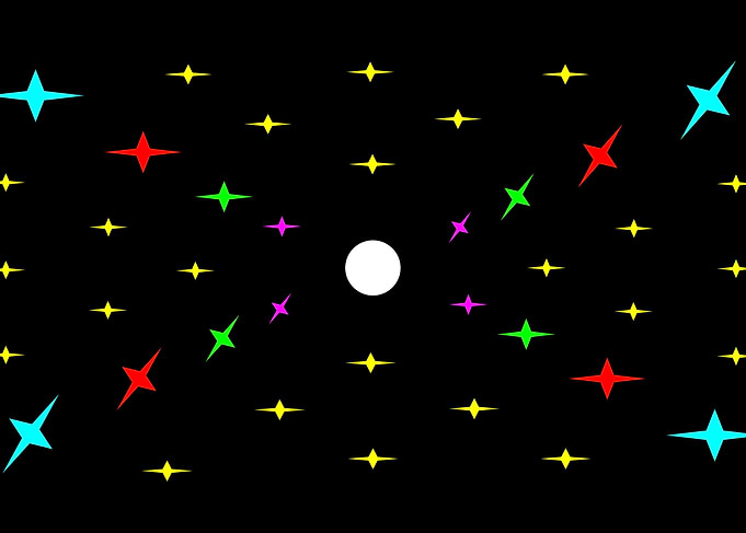 A1 Stars Coloured and moon