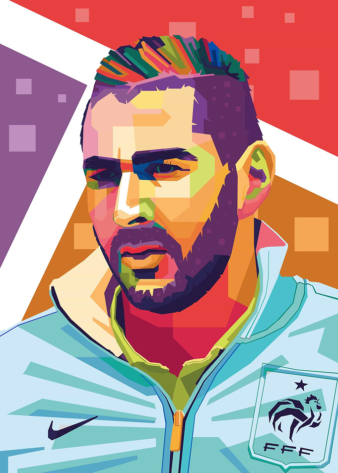 Karim Benzema Pop Art