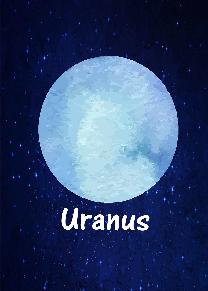 watercolor uranus planet