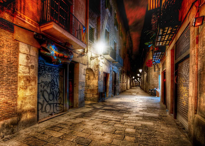 Barcelona city streets