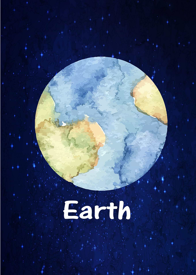 watercolor earth planet