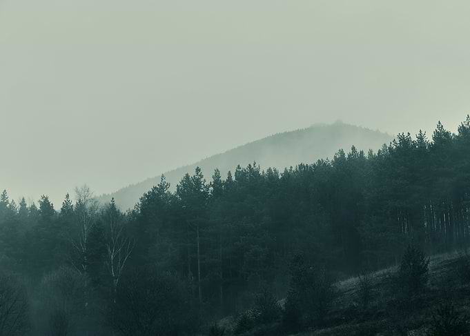 Dramatic fog mountain