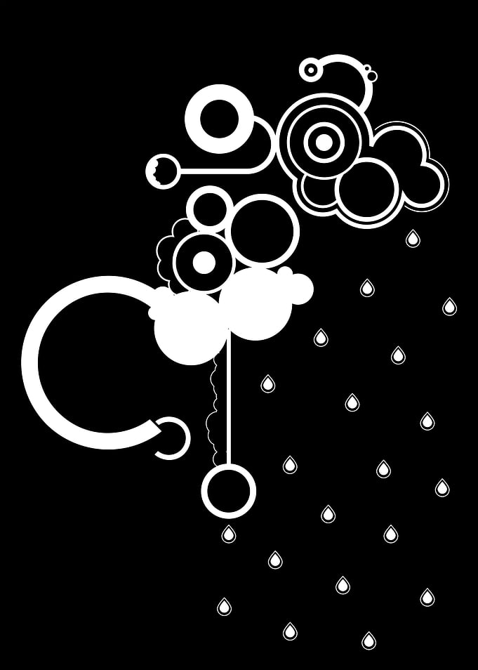 Abstract Rain On Black