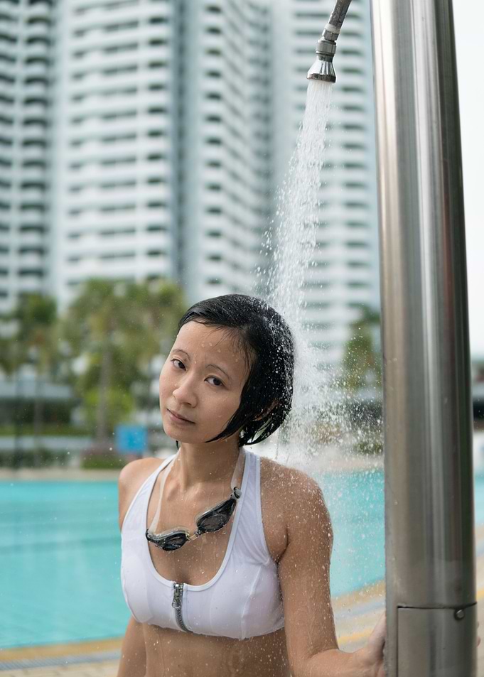 Model by the Pool