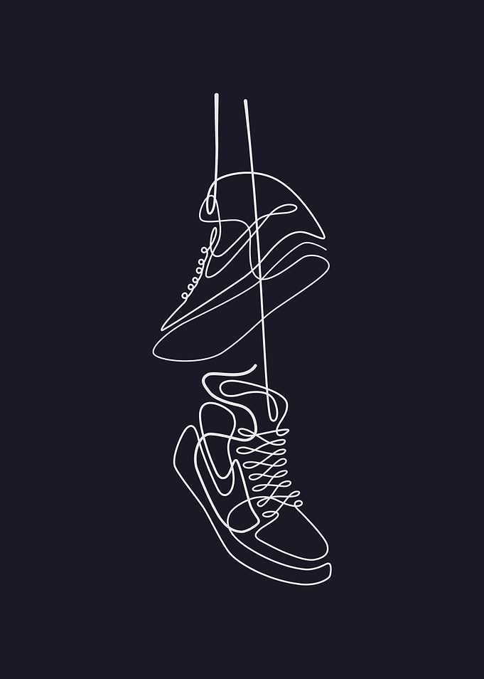 Basketball Shoes Line Art