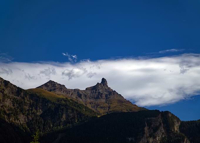 Blue sky over the alps