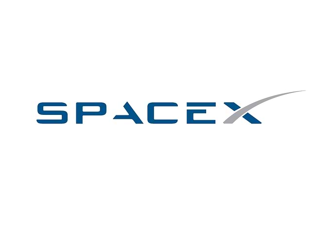 SpaceX logo blue on white