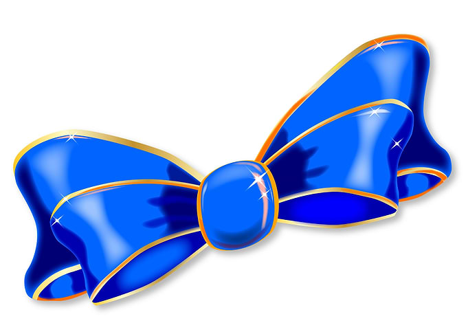 Blue Silk Bow