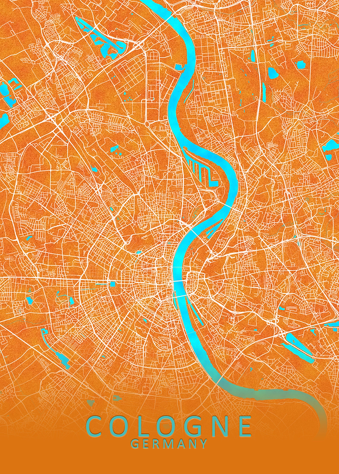 Cologne Germany City Map