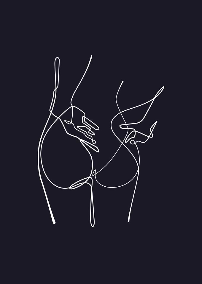 Cute Girl Pose Line Art
