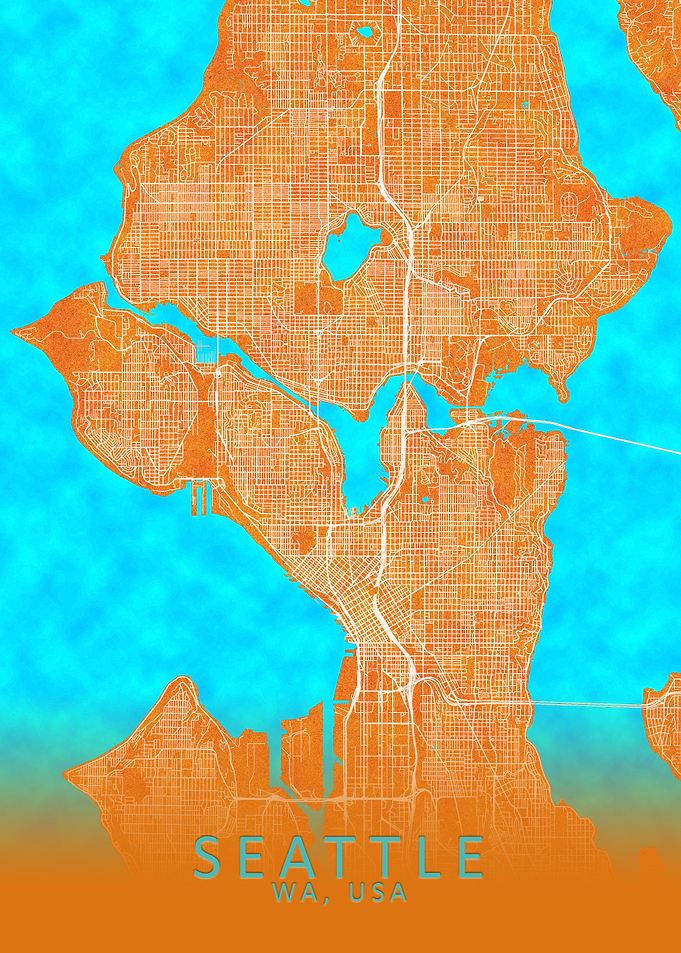 Seattle WA USA City Map