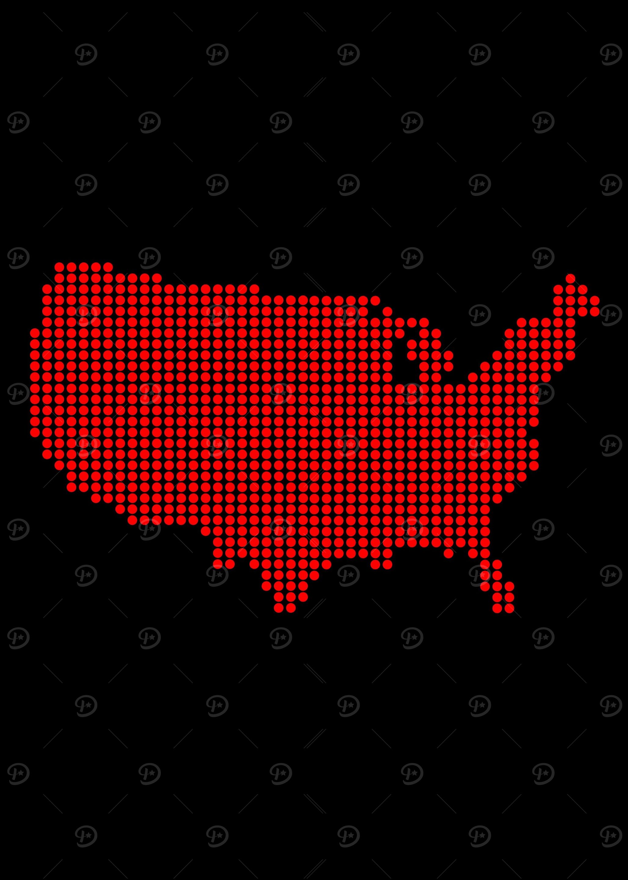 USA Outline Dot Map