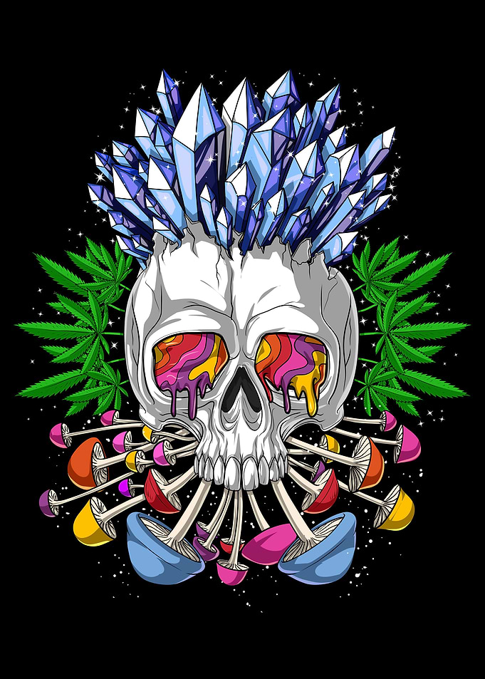 Psychedelic Trippy Skull