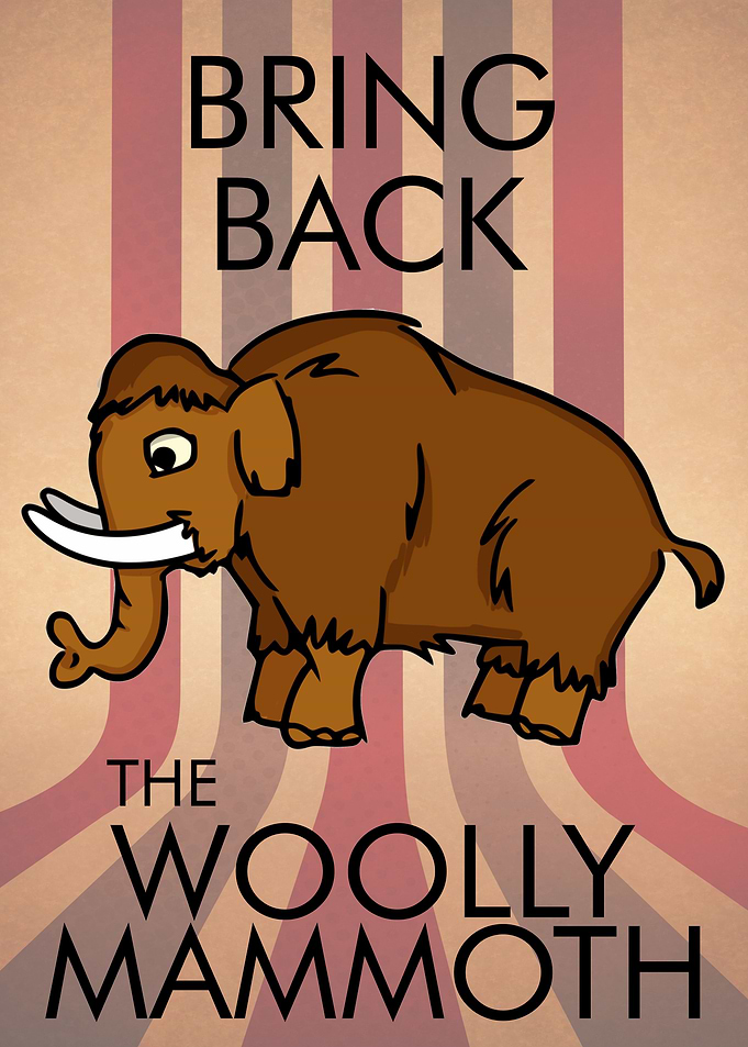 Woolly Mammoth Cute Retro