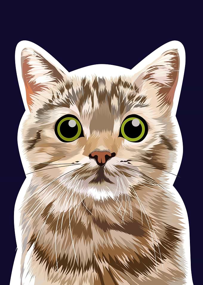 cute cat in art