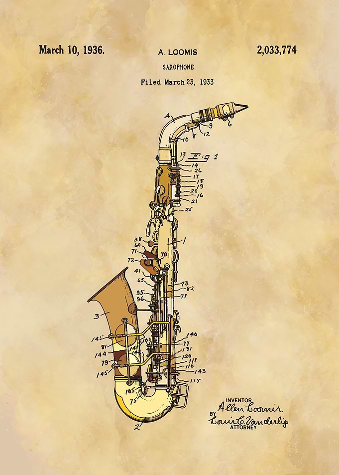 Saxophone Patent Bronze