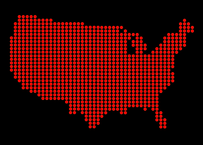 USA Outline Dot Map