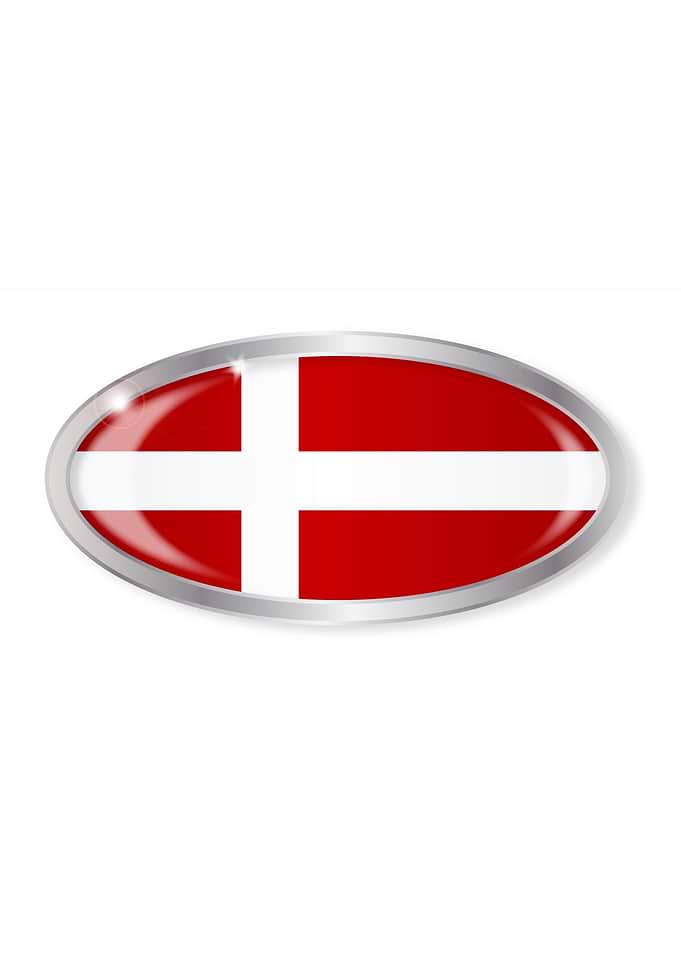 Danish Flag Oval Button